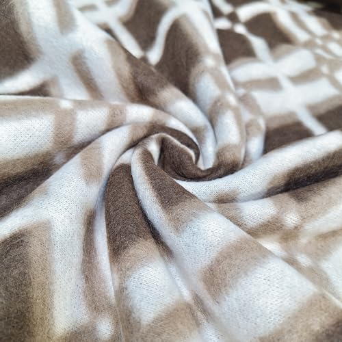 Image of Winter Super Soft Single Bed Warm Woollen Blend Fleece Duvet Cover | Blanket Cover | Quilt Cover | Razai Cover with Zipper, Woolen Fabric Size- 90 x 60 in, Color- Brown, Single Bed