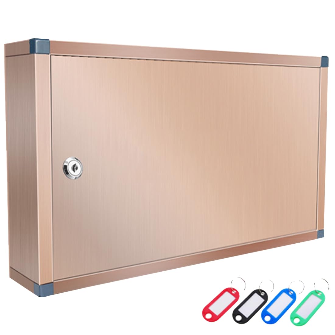 Armoire À Clés en Acier Inoxydable À 78 Clés Boite A Clefs Securisee Exterieur Verrouillable Boite A Cles Murale avec Crochet Et Étiquette pour Garage Bureau,Rose Gold