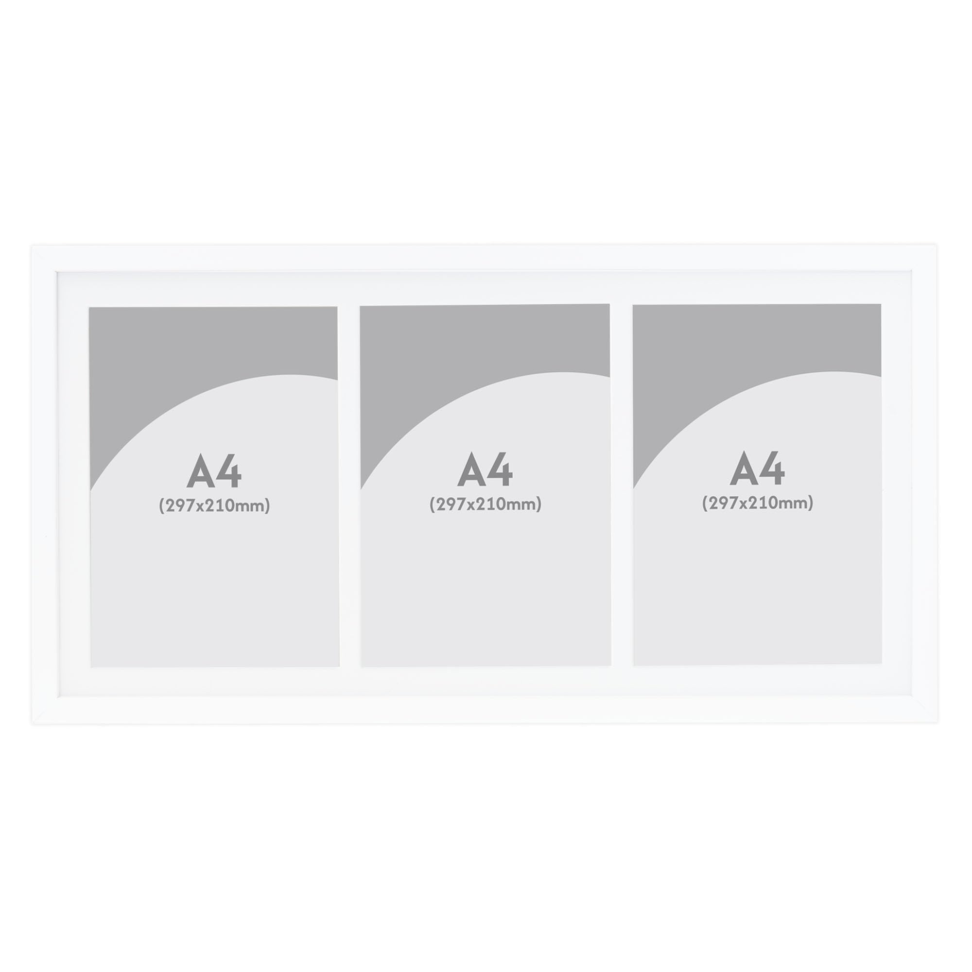 Boldon Framing Photo Frames Multiple Pictures White Collage Photo Frame for 3 A4 photos or certificates - Graduation Multi Picture Frames for Wall Hanging - Neatly Display Lots of Photos In one frame