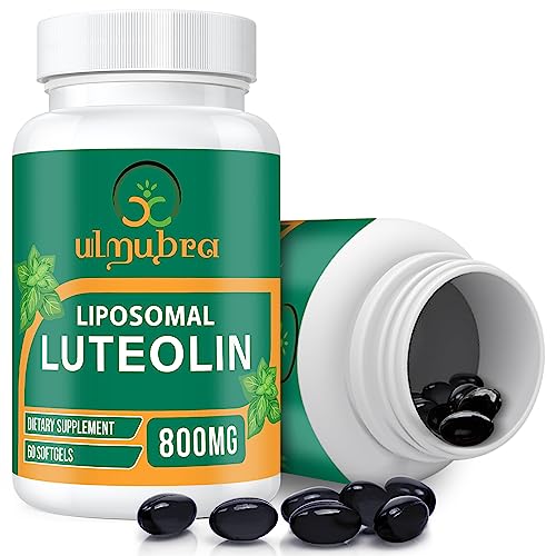 Ulmubra 800 MG Liposomal Luteolin Supplement - Maximum Absorption Premium Antioxidant Supplement for Brain & Overall Well-Being 60 Softgels - 30-Day Supply