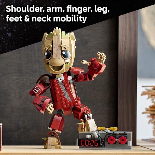 LEGO Marvel Ravager Jumpsuit Groot Building Toy for Boys & Girls, Ages 10+ - Posable Display & Play Figure W/Detonator Device - Gift Idea for Birthdays - 76341 - Image 3