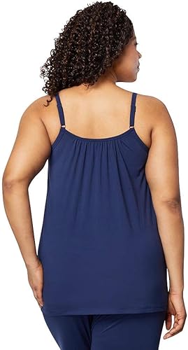 Vista 4 de 32 DEGREES Camiseta de tirantes para mujer, drapeada, con copa integrada