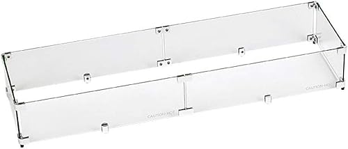 Protector de viento de vidrio para fogata de vidrio (FG-LCB-36), lineal, 41.5 x 11.5 pulgadas9