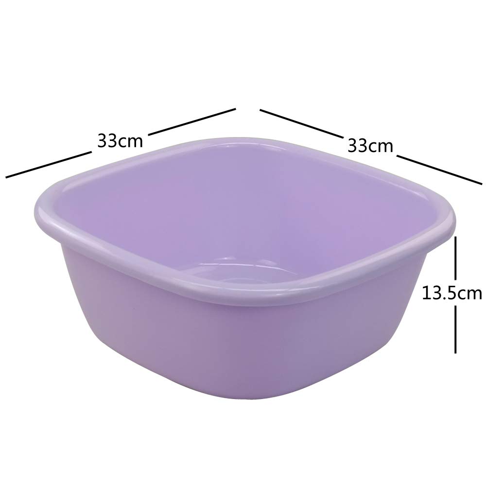 Bacinella Plastica Quadrata Colorato Set di 4, Lavabo Bambino, Bacinelle in Plastica