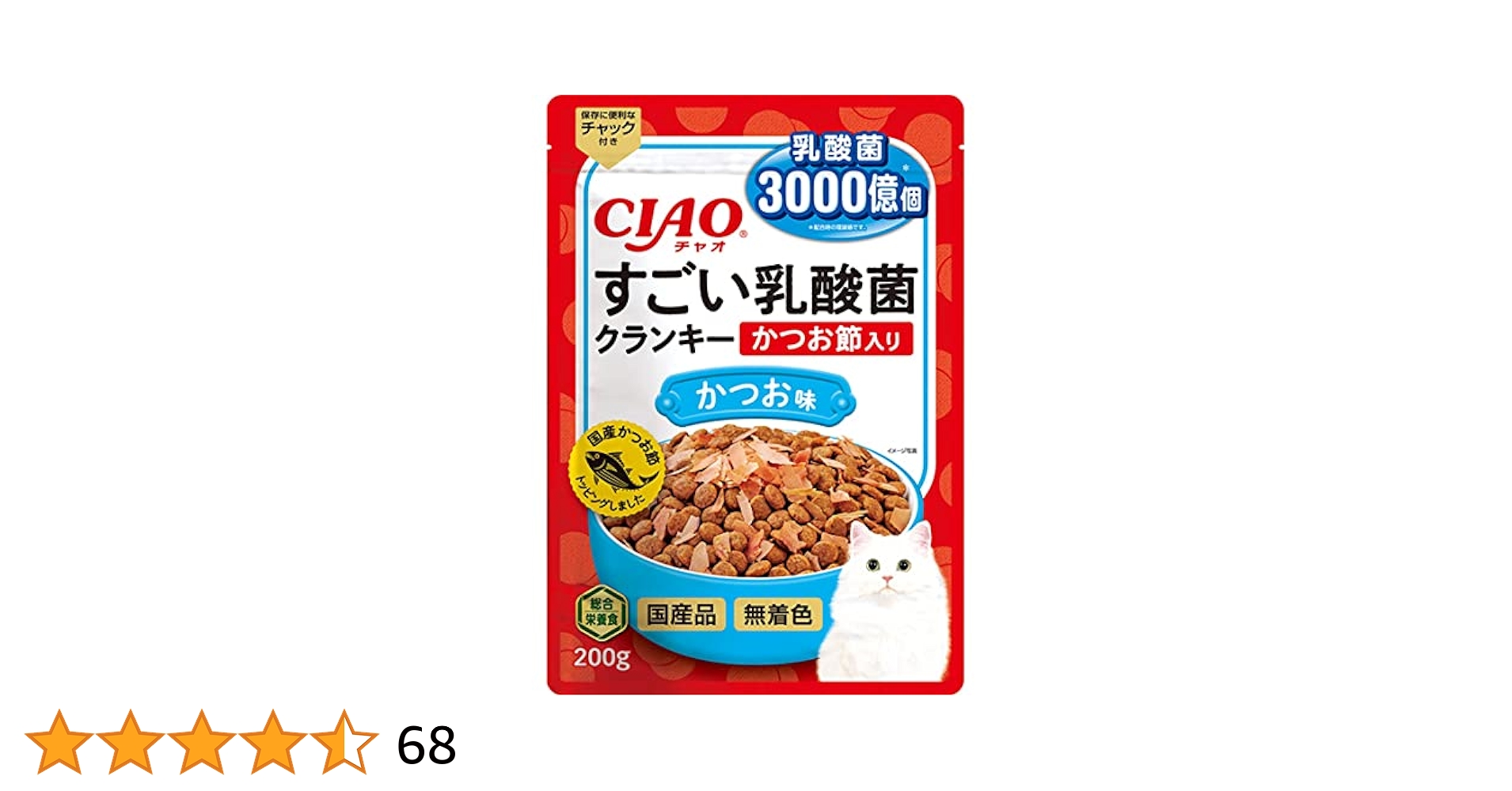 チャオ CIAOすごい乳酸菌クランキ― かつお節味 760g x10袋セット Amazon | チャオ (CIAO) すごい乳酸菌クランキー かつお節味 22g