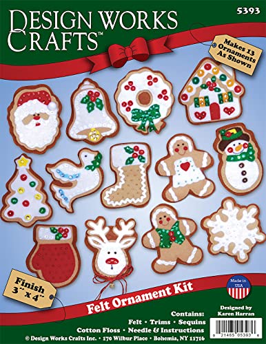 Image of Gingerbread Cookies Felt Ornament Kit - Set of 13
