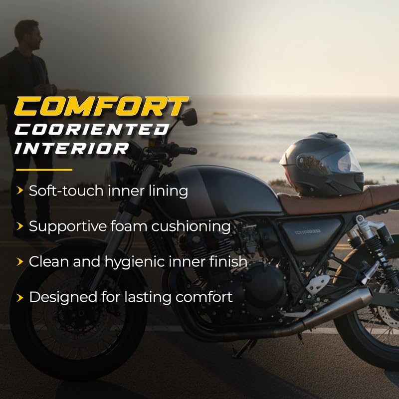 Image of Rydr AC Dx Flip-Up Full Face Motorbike Helmet | | Durable Two-Wheeler Helmet for Men and Women | Comfortable Fit with Air Ventilation for Safe Bike & Scooter Riding