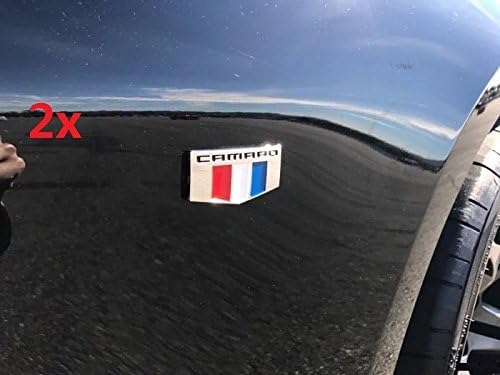 Yoaoo 2X OEM Camaro M Emblems Badge Front Right Left Fender 3D for Camaro Ss Rs Zl1 Chrome Black