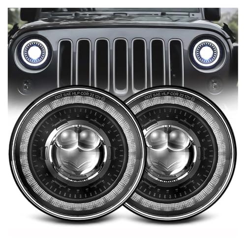 LORSKRD Faro Intermitentes Faros Para Lada Niva 4x4 7 'coche Led Faro 7 Pulgadas H4 Led Faros Angel Eyes