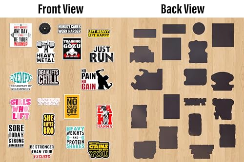 Image of WallDesign Complete Fitness Inspiration Fridge Magnet Set - Motivational Designs for Workout Warriors, Cute Durable Magnets for Magnetic Surface (Set of 19)