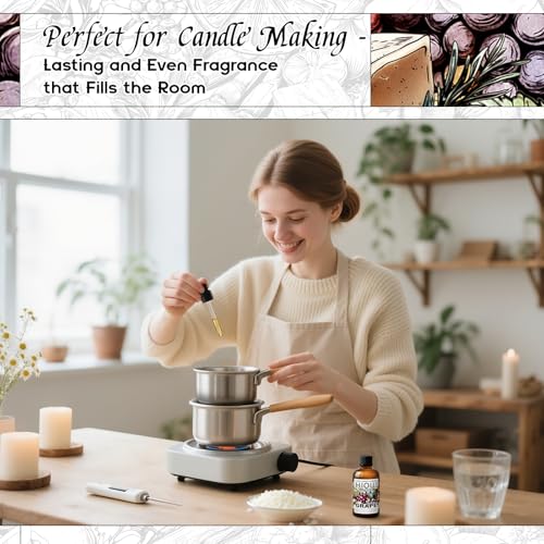 Image of HIQILI Grape Fragrance Oil for Diffusers, Perfume & Room Spray - 1 Fl Oz | for Making Candles, Hand Soap, Air Freshener, Long Lasting Fruity Scents - 30 ML