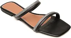 Sandália Rasteirinha Feminina com Strass Confortável Fashion Verão