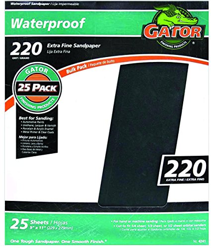 Gator 3283 Waterproof Sanding Sheet, 11 in x 9 in, 220 Grit