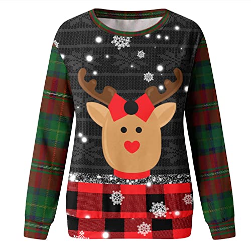 Women's Fleece Crew Neck Sweatshirt Crewneck Long Sleeve Shirts Long Sleeve Shirts Pullover Long Sleeve Running Yoga Workout #TOP4