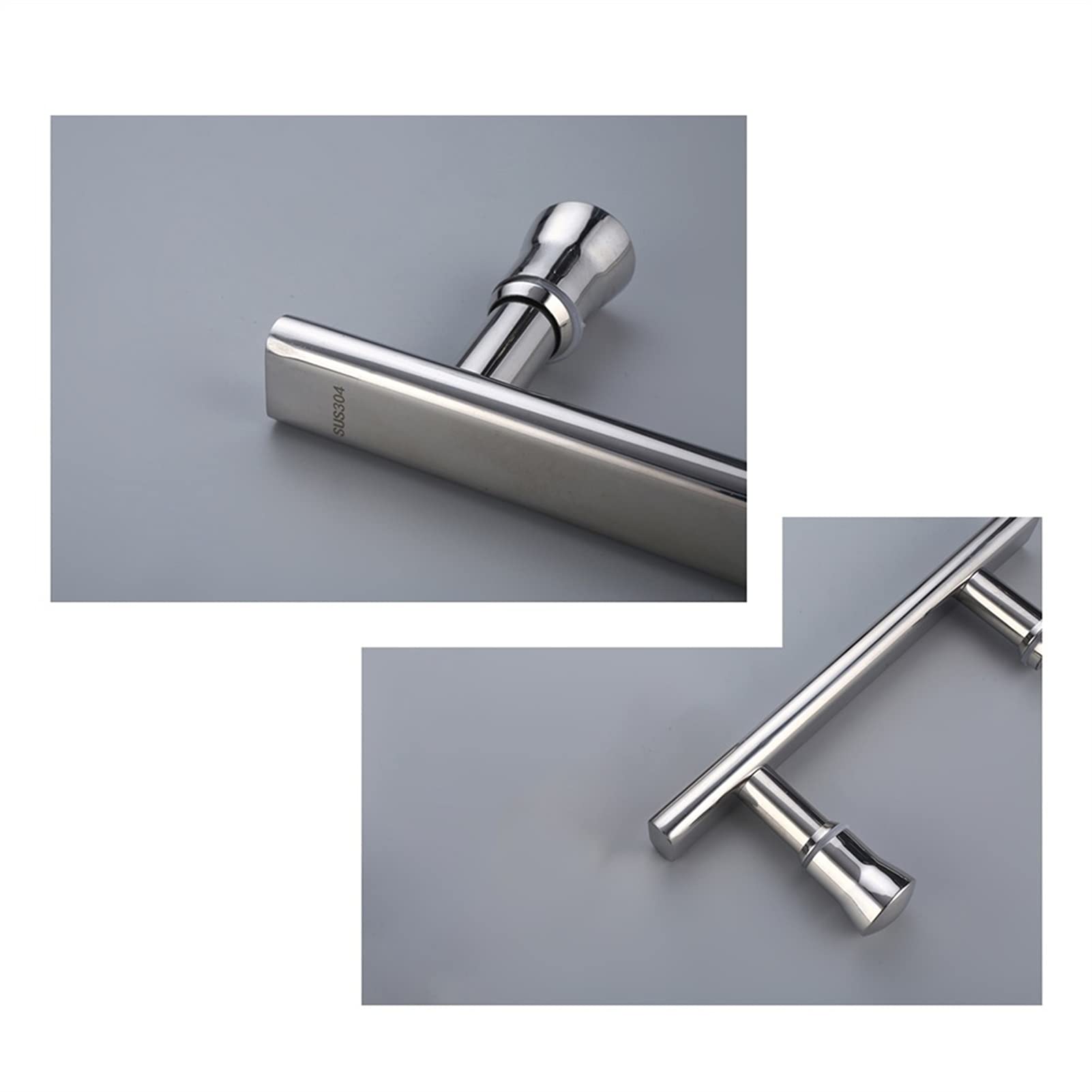 Douchedeur handgreep glazen deurklink, zwart 304 roestvrijstalen huis douchekamer Push-pull deurklink, glazen deur hardware accessoires (Size : 300mm