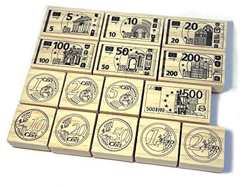 Créa Lign' | Tampons en Bois Euro | Kit Pédagogique pour Apprendre à Compter et Calculer avec Billets et Pièces | Outil Scolaire Éducatif Maternelle...