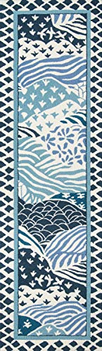 Madcap Cottage Under A Loggia Windsor Park Area, Indoor Outdoor Rug, Blue, 2'3" X 8' Runner