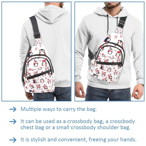Mochila bandolera de pingüino navideño para tus excursiones al aire libre 3