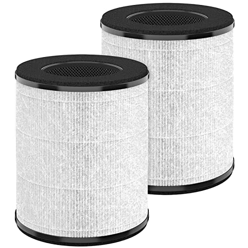 Image of Replacement Filter Compatible with Tenergy Renair TAP01, Cool-Living CL-6070A, Beaba, Tredy Air Purifier TD-1300, 3-in-1 H13 True HEPA Filters w /Activated Carbon, White 2-Pack