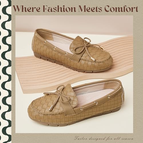 Image of Loafers for Women Comfortable Slip On Flats with Memory Foam Insole for Daily Wearing
