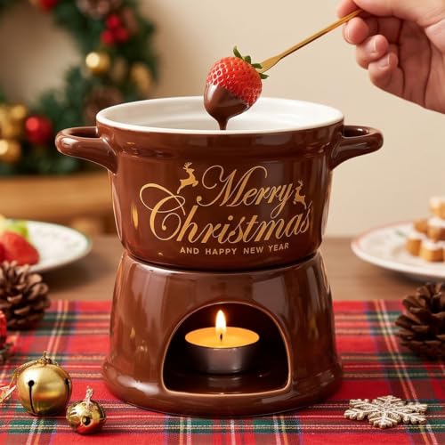 200ml Chocolate Melting Pot, Ceramic Fondue Cup Candy Meltie Mug, Coffee - image 1