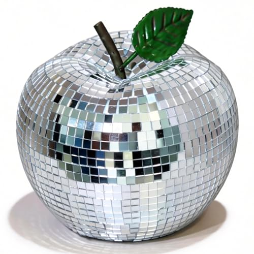 Image of Valentines-Day Disco-Ball Decor Apple Mirrorball - Apple Shaped Home Decor for Party, Home, Room Decoration, Retro Disco Party Decorations, 5 Inch Mirror Disco Apple for Table Decor