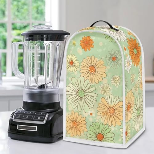 Image of Talayituse Cute Green Daisy Print Blender Dust Cover, Fingerprint Protection Cover for Stand Mixer or Coffee Machine, Home Kitchen Appliance Covers for Stain Dust Resistant Supplies