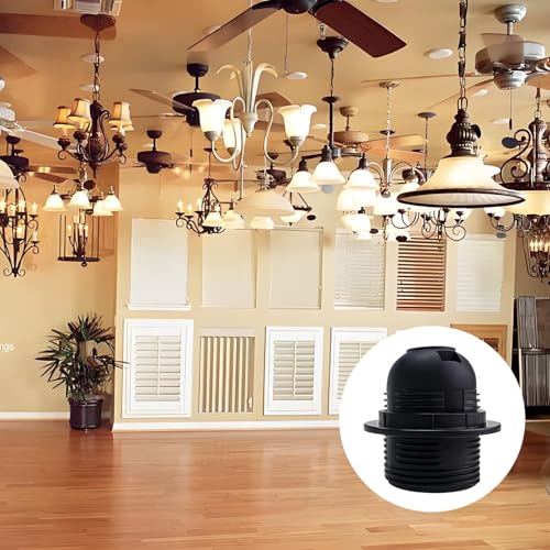 3pcs E27 Lamp Holder – Black Bakelite Bulb Holder with Locking Mechanism | Screw Fitting for Table Lamp, Pendant Light & DIY Lighting, Secure Shade Ring & 10mm Threaded Entry - Image 6