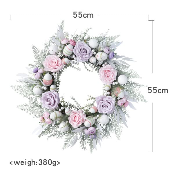 Flores de Rosas de Seda Artificiales, Corona de Pascua, Festival de Huevos de Pascua, decoración de la Pared de la Puerta del hogar, decoración de jardín DIY, Decoraciones de Boda
