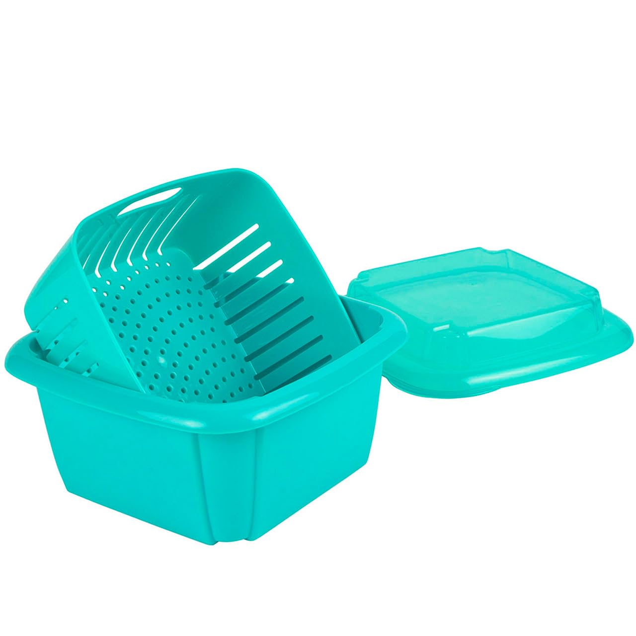 3-in-1 Berry Keeper Colander and Container, Keeps Berries Fresh Longer, 2 Pints, Turquoise