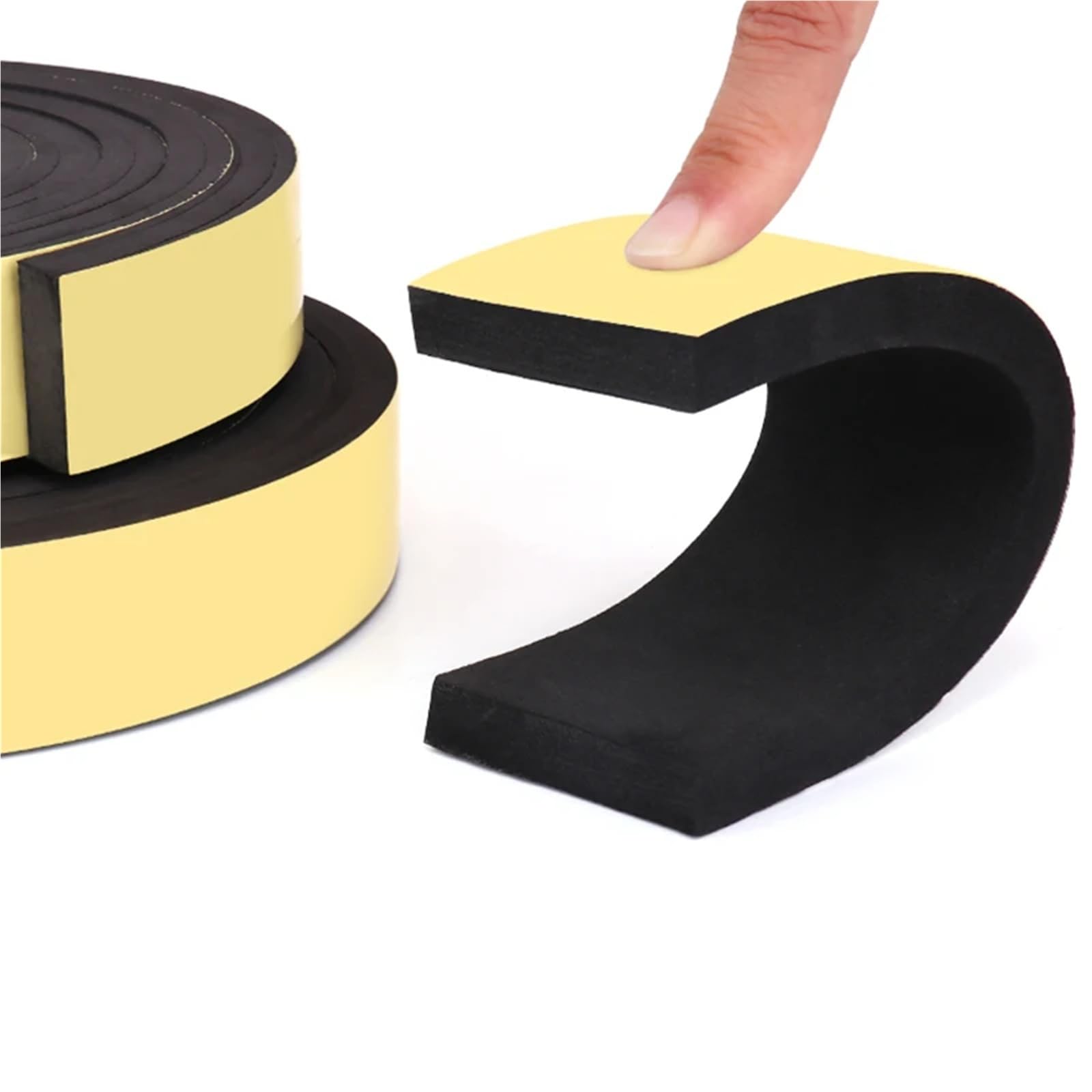 Cinta de espuma autoadhesiva para burletes, Cinta autoadhesiva de sellado espuma neopreno, espesor negro 1-50mm, ancho 10-40mm, longitud 10m(THICKNESS 10MM-40MM)