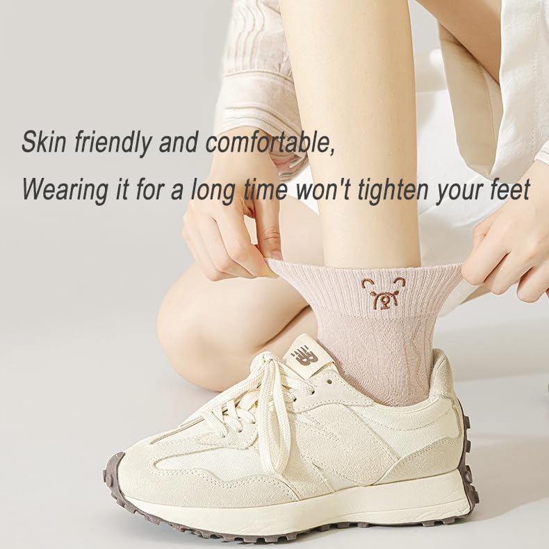 YQHMT Womens Cotton Casual Crew Socks Thin Soft Comfort Breathable Dress Socks for Women Gifts3