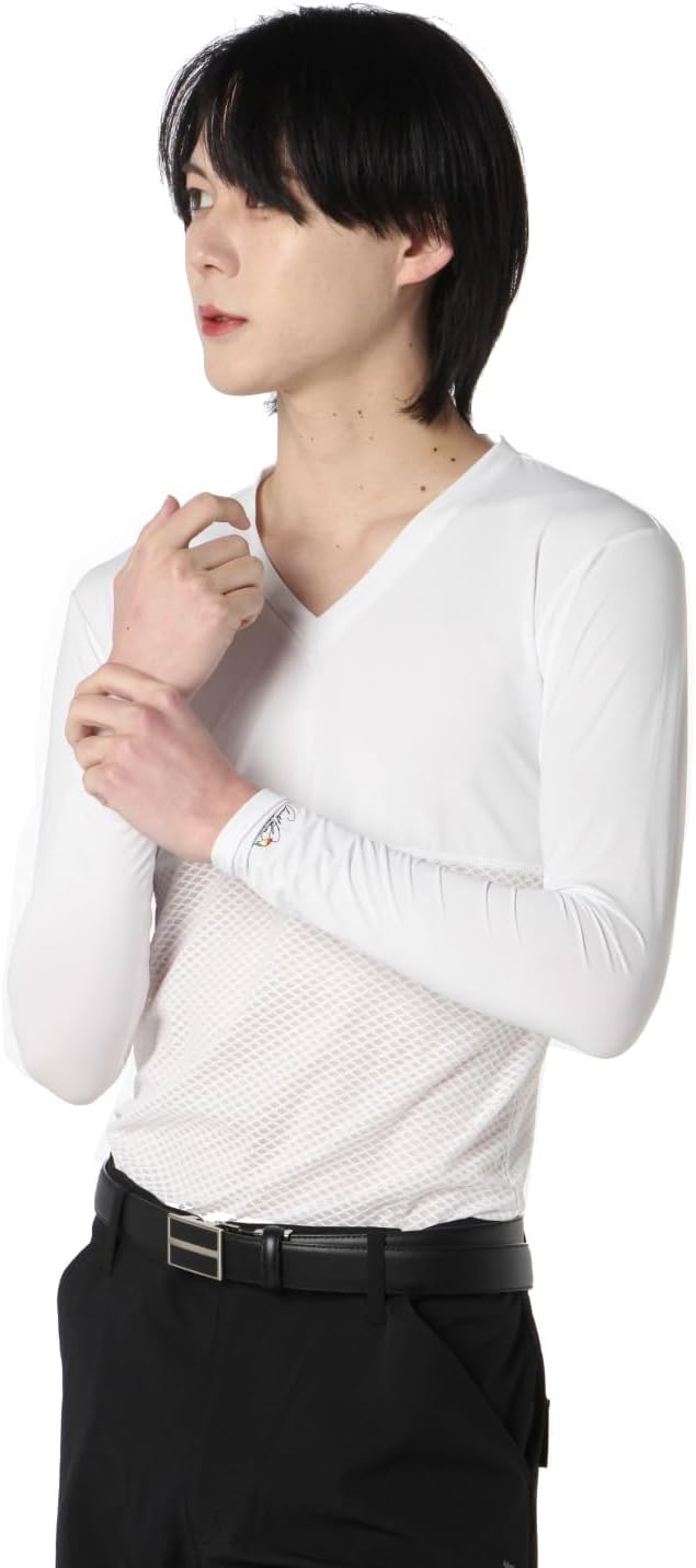 [アーノルドパーマー] ゴルフ アンダーウェア 長袖 メンズ ZEROFITアイスメッシュVネック AP220110D03 WH S