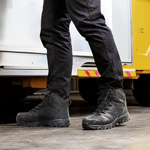 Image of NORTIV 8 Waterproof Work Boots for Men Steel Toe Safety Construction Boots ARMADILLO-STL