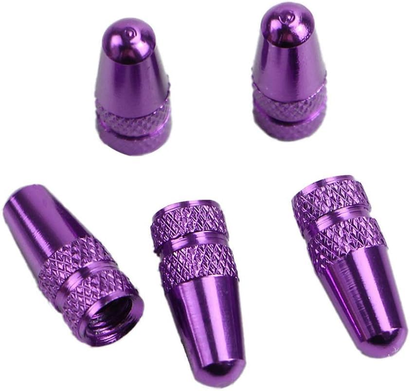 5 Pcs Purple Bike for Bicycle Fixie Compatible for MTB Presta Wheel Rim Tyre Stem Air Valve Caps Dust Cover Tool,Perfect Bike Accessories,Tires and Tubes