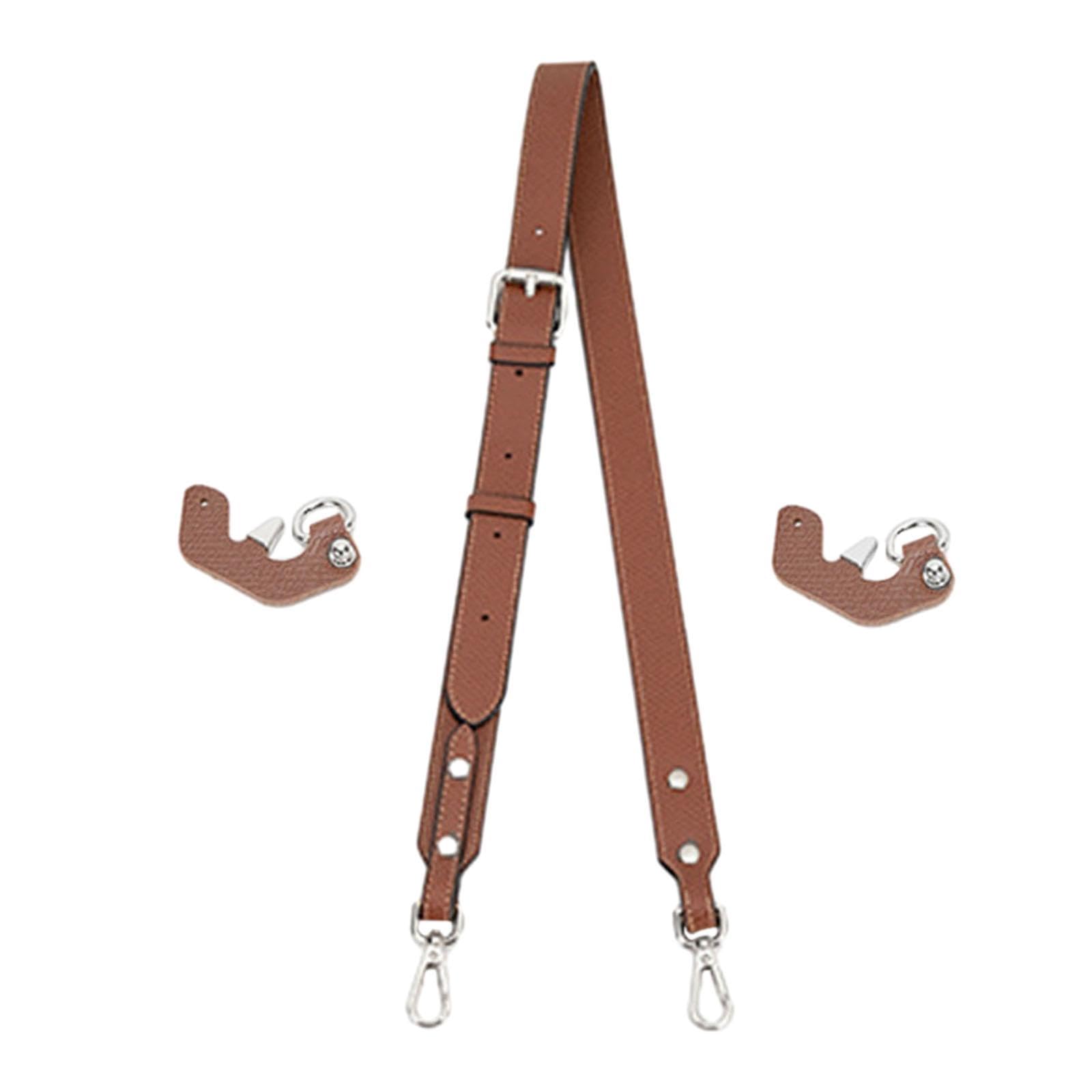 MERISHOPP Shoulder Strap Durable Purse Strap for Shoulder Handbags DIY Bag Accessories Brown Silver Buckle 1