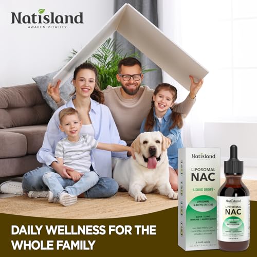 Image of Liposomal Liquid NAC Drops, NAC Supplement N-Acetyl Cysteine, NAC 600 mg with Milk Thistle & Quercetin for Adults & Kids, Liver & Lung, Immune & Antioxidant Support, Skin & Cellular Health, 2 Fl Oz