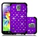 Galaxy S5 Case, Venoro Diamond Studded Bling Crystal Rhinestone Dual Layer Hybrid Cover Silicone Rubber Hard Case for Samsung Galaxy S5 I9600 (Verizon, AT&T Sprint, T-mobile) (Purple)