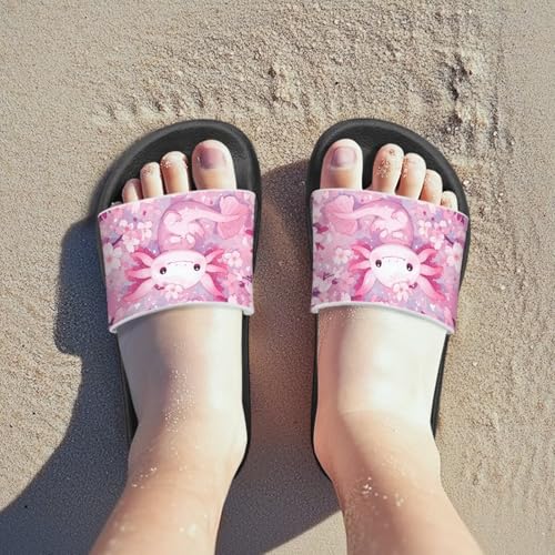 Image of Unisex Slides for Girls Boys Comfortable Slippers Slides Non-slip Shower Shoes House Fashion Thick for Indoor & Outdoor Gifts