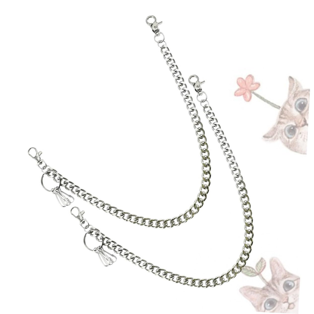 KESYOO Metal Jeans Chain Waist Chain for Hip Hop Style Punk Trousers Chain for Boys and Fashionable Accessory for Jeans and Pants