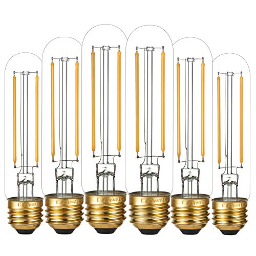 LiteHistory Dimmable E26 LED Bulb 4W Equal 40 Watt Warm White 2700K E26 Edison AC120V 400lm Tubular T9 T10 LED Light Bulb for Rustic Pendant,Chandeliers,Wall sconces 6Pack by LiteHistory - Used condition - US$19.80