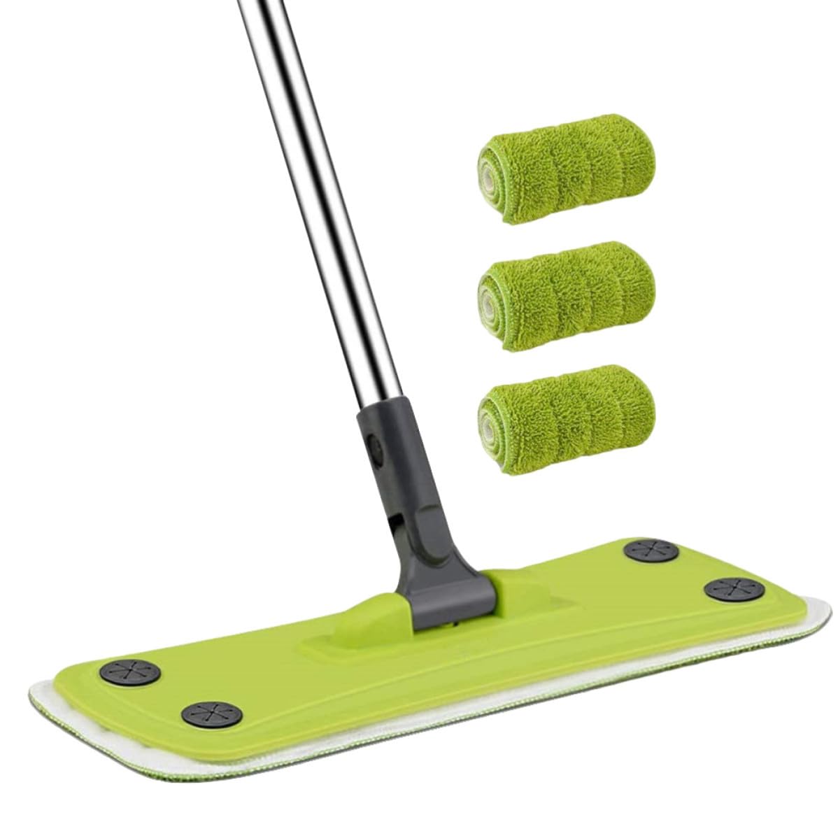 SECFOU Trapeador Giratorio de Microfibra para Pisos de Madera, con Cabeza Rotativa 360°, Paños Lavables y Diseño Ergonómico para Hogar y Oficina