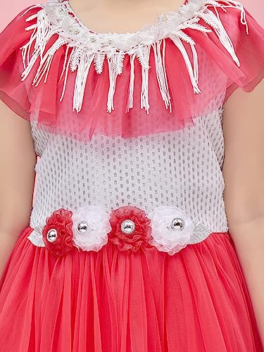 Image of Aarika Girls Gajri Color Self-Design Gown