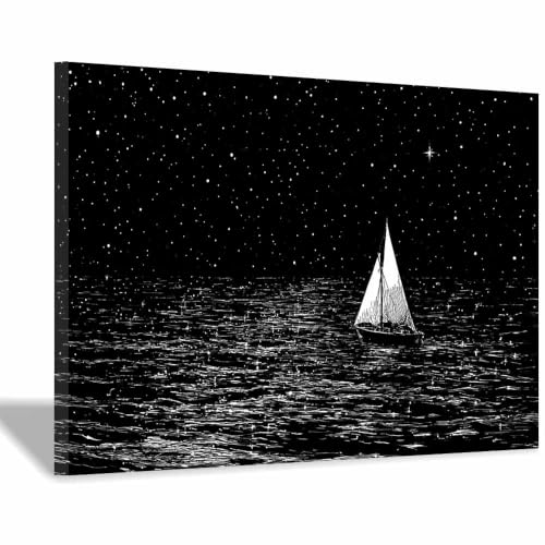 Peinture sur toile voilier pour habiller un mur vide de chambre ou salon