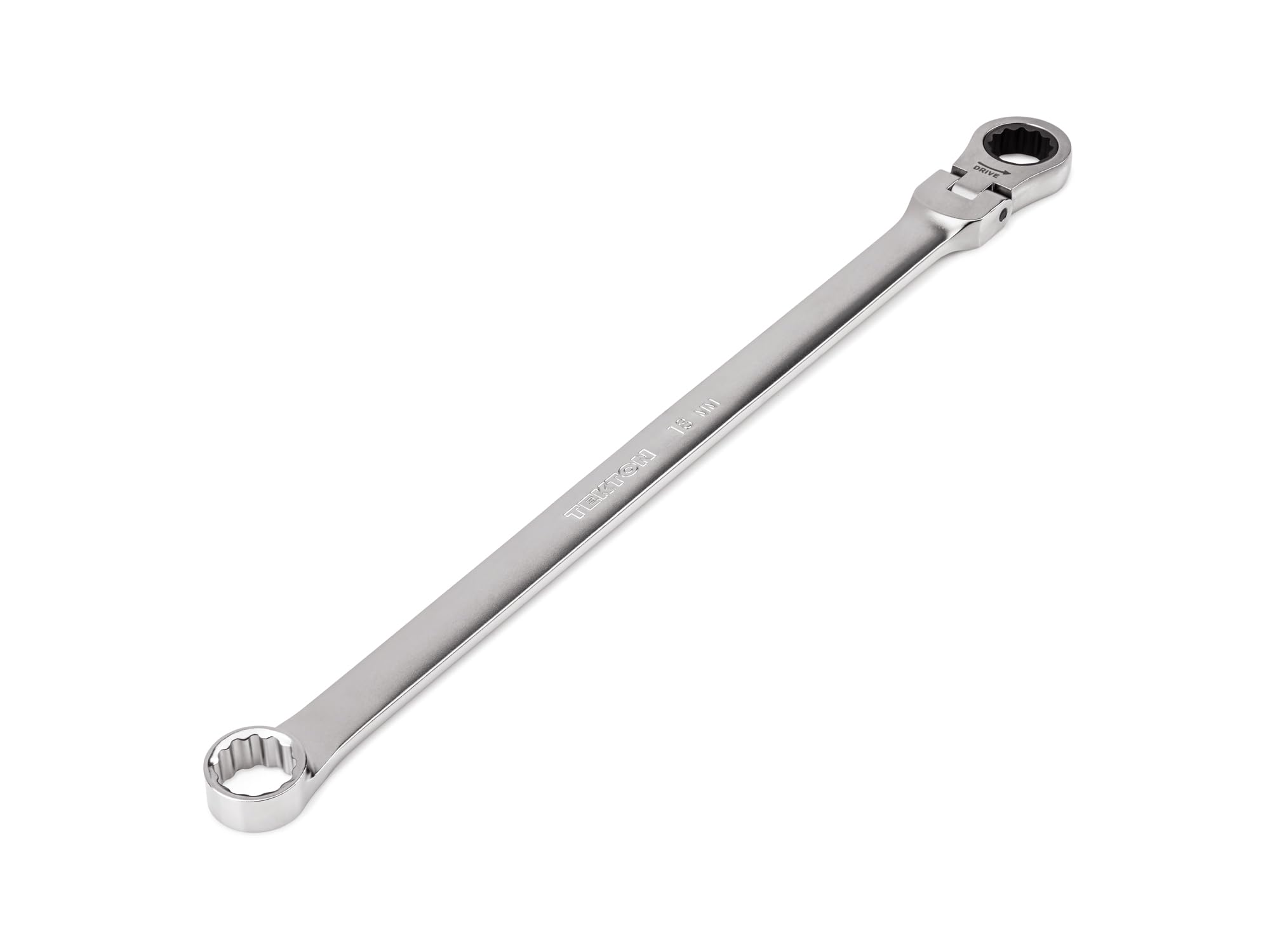 TEKTON 18 mm Long Fixed/Flex Head Ratcheting Box End Wrench