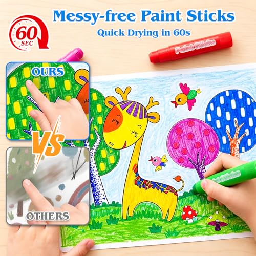 Tempera Paint Sticks,24 Colors Washable Paint for Kids,Painting Supplies For Classroom School Students,No Mess,Quick Drying,No-Toxic,Works Great on Paper,Wood,Glass,Ceramic,Canvas - Image 7