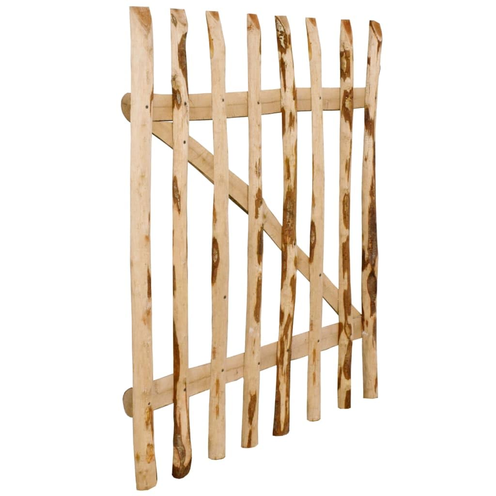 Cancello Singolo per Recinzione in Legno di Nocciolo 100x120 cm,Cancello di Recinzione,Cancelli ad Anta Battente,Cancelletto da Giardino -142592