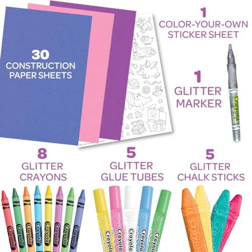 Crayola 04-6887 All That Glitters Art Case (50+Pcs), Glitter Crayons & Coloring Supplies, Kids Art Set thumb #2