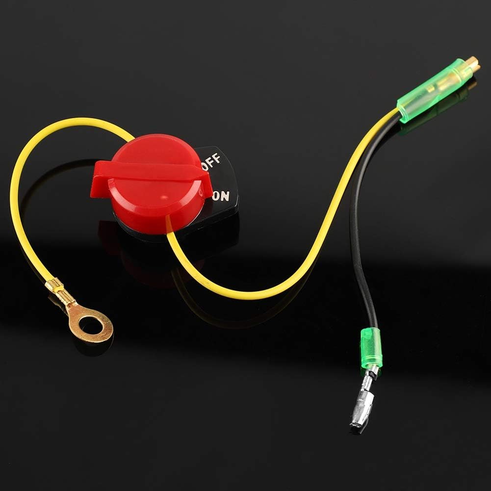 Yencoly Engine On Off Stop Switch, Metal Motorcycle Engine Stop Switch, Red & Black, Perfect for Honda GX110-390