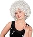 Bliss Pro's White Einstein Wig Afro Halloween Costume Party Wig Gray Fro Curly